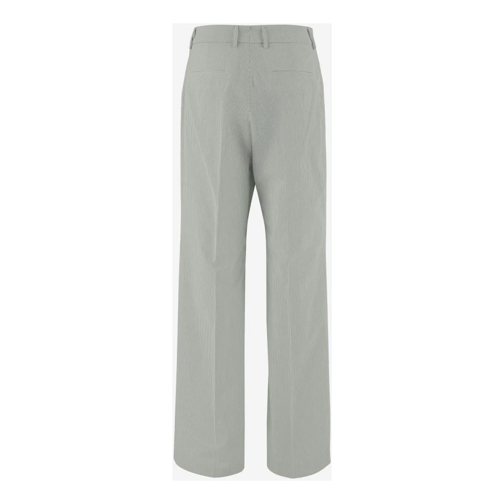 Berwich Gestreepte Stretch Katoenmix Broek Green Dames
