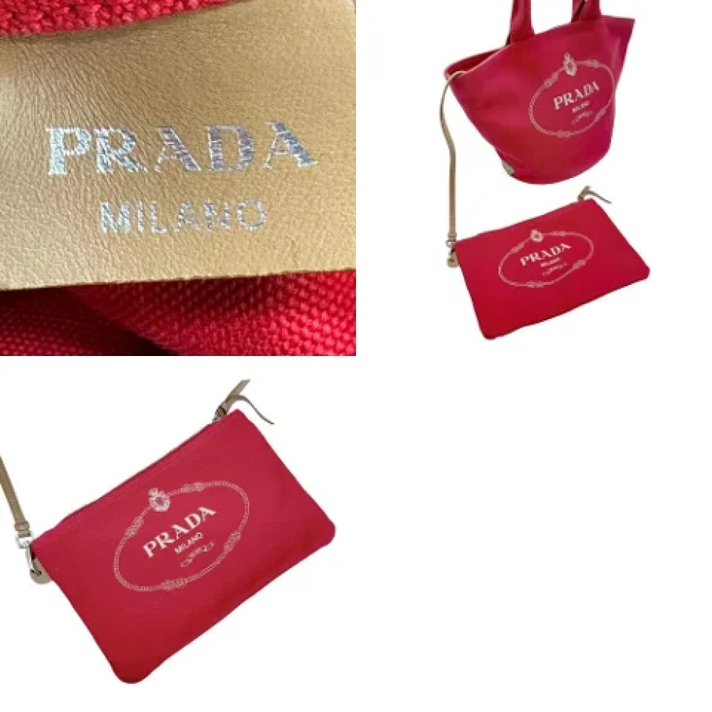 Prada Vintage Pre-owned Canvas prada-bags Red Dames