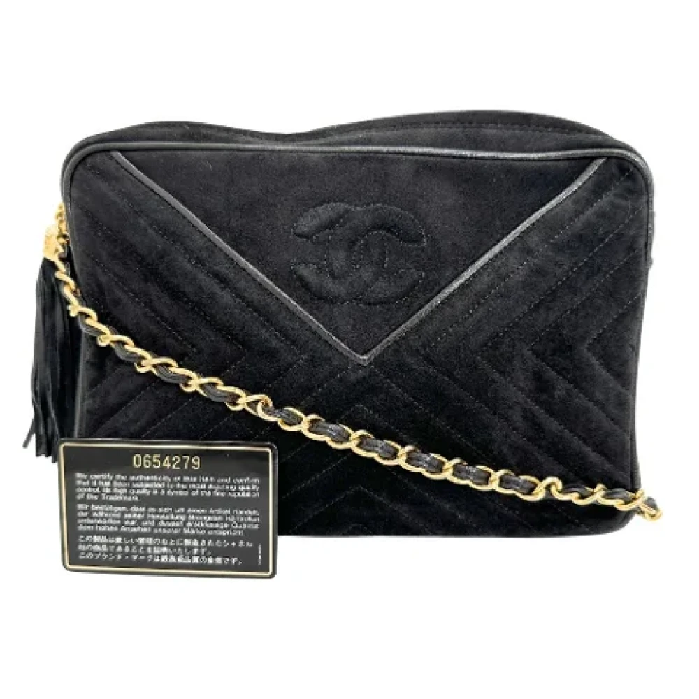 Chanel Vintage Pre-owned Suede shoulder-bags Black Dames