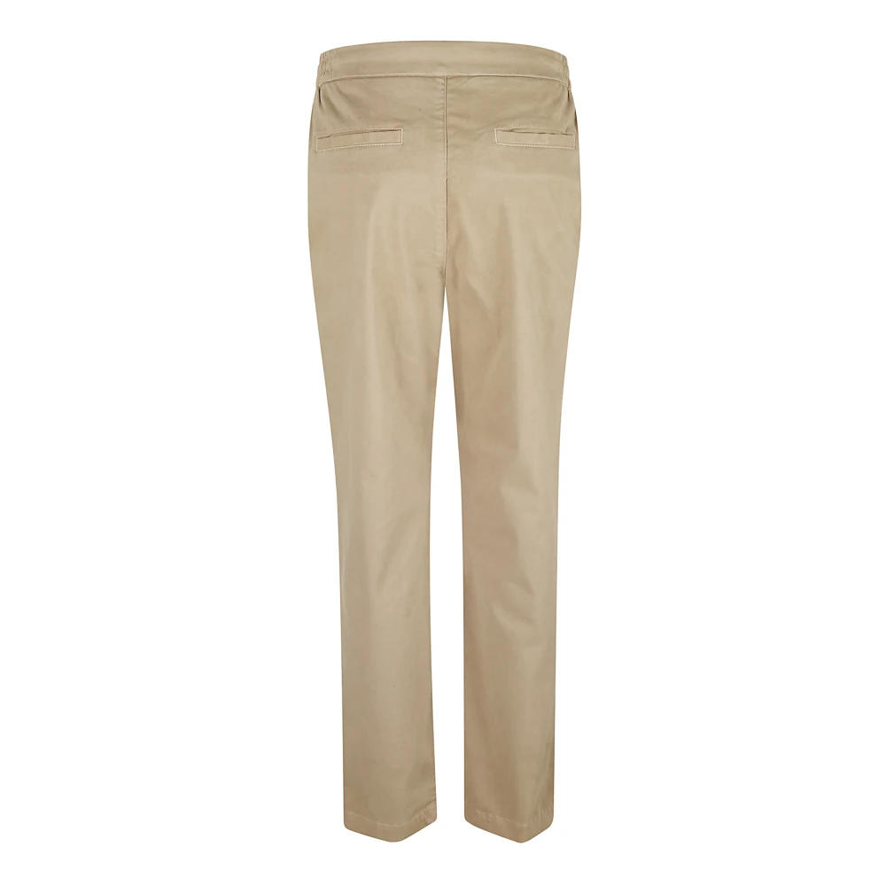 Eleventy Zand Katoen Elastaan Broek Made in Italy Beige Dames