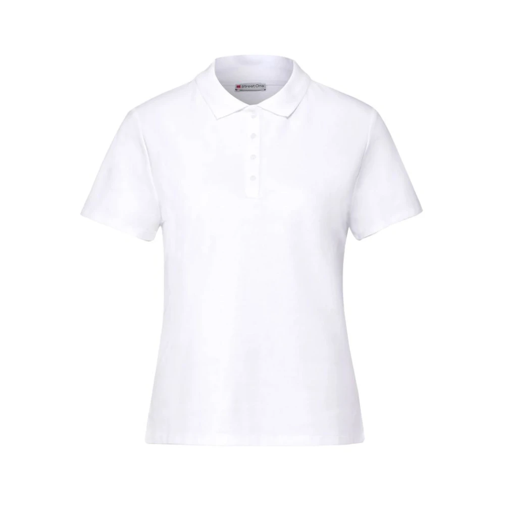Street One Wit Katoenen T-Shirt Dames Collectie White Dames