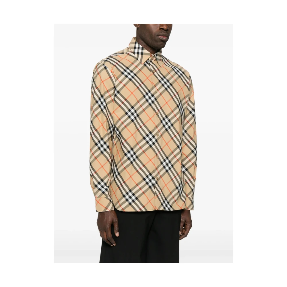 Burberry Beige Button-Up Overhemd Lange Mouwen Beige Heren
