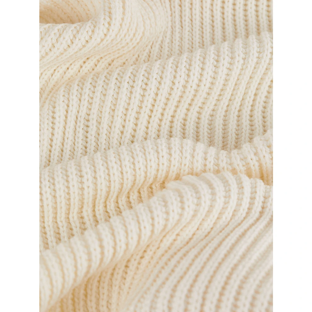 PATRIZIA PEPE Beige Geribbeld Franje Sjaal Beige Dames