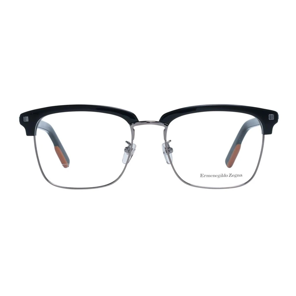 Ermenegildo Zegna Zwarte Vierkante Optische Frames Black Heren