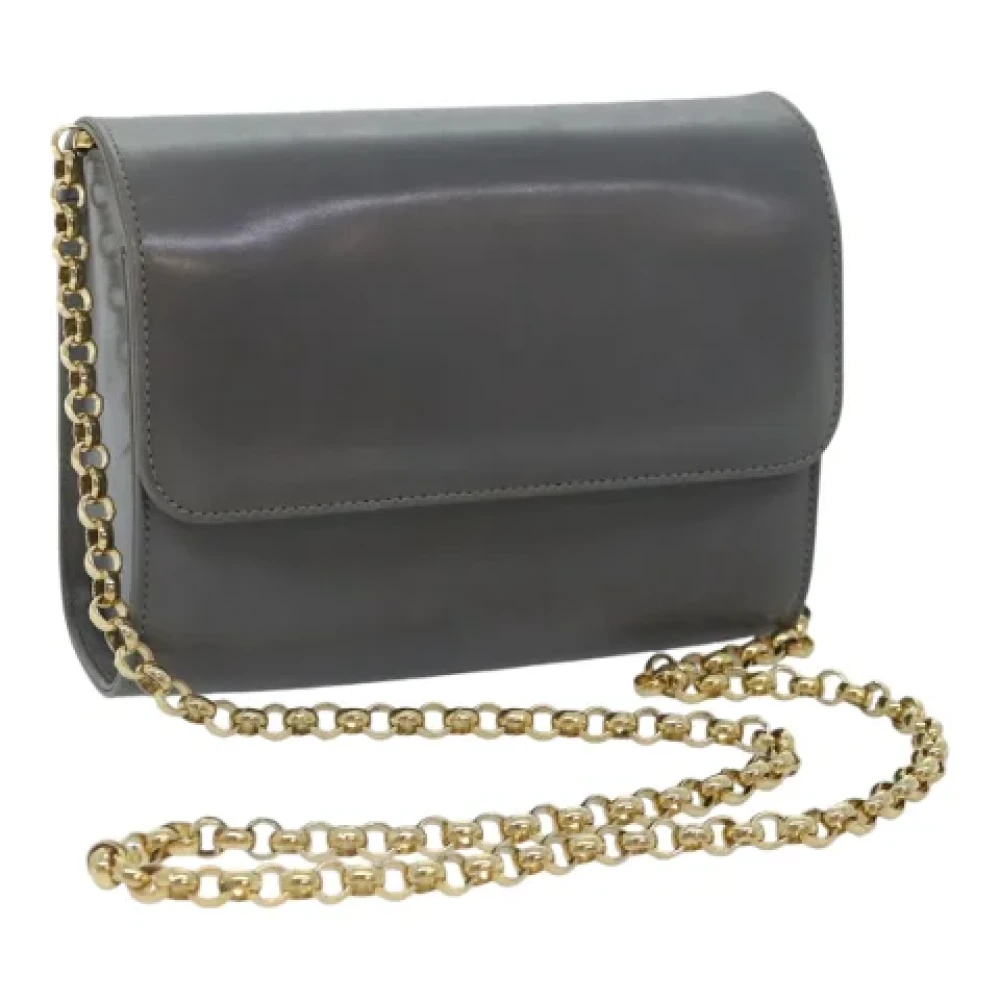 Salvatore Ferragamo Pre-owned Leather shoulder-bags Gray Dames