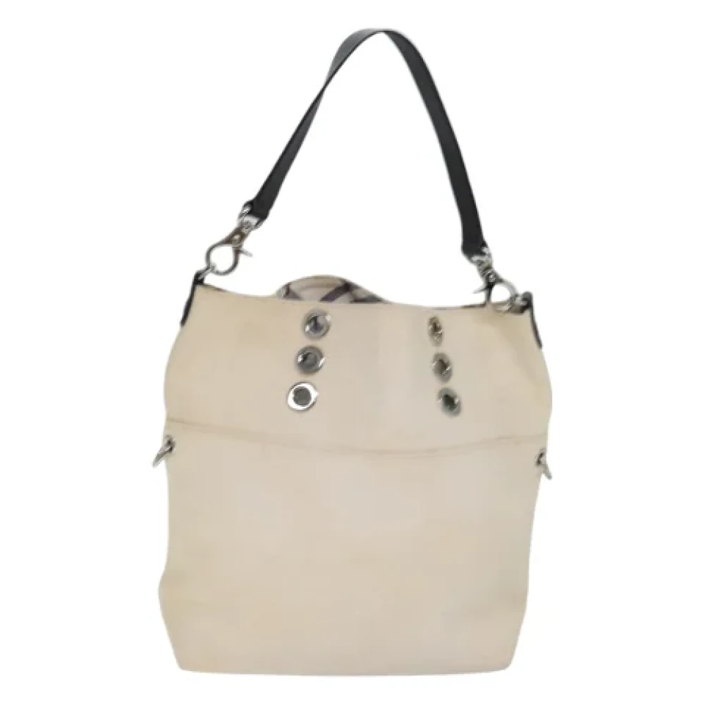 Burberry Vintage Pre-owned Canvas shoulder-bags White Dames