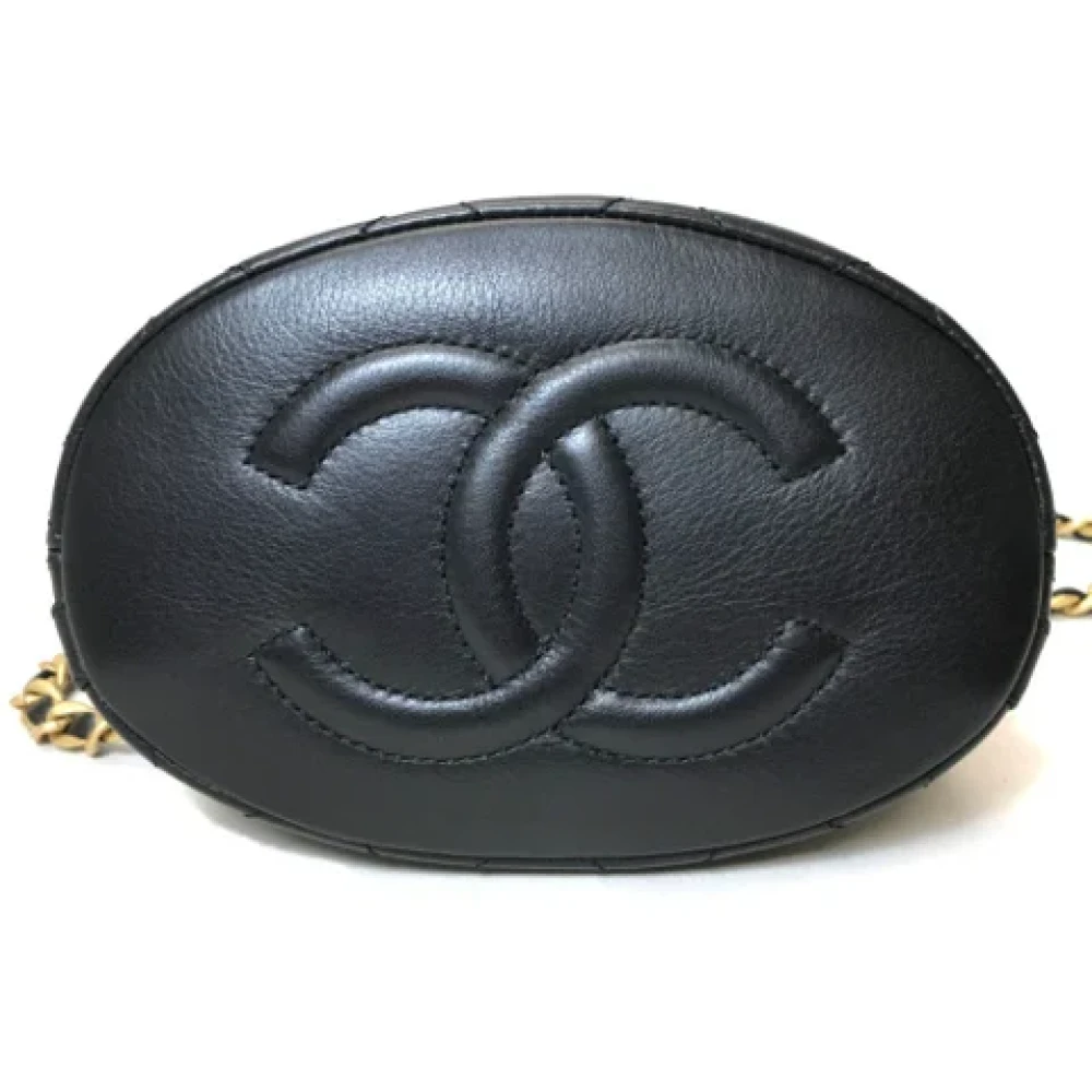 Chanel Vintage Pre-owned Leather backpacks Black Dames