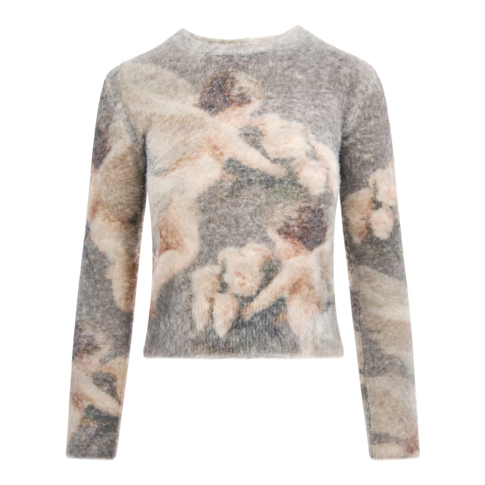 Fiorucci , Round-Neck Knitwear, Female, Gray, S, Round-Neck Knitwear