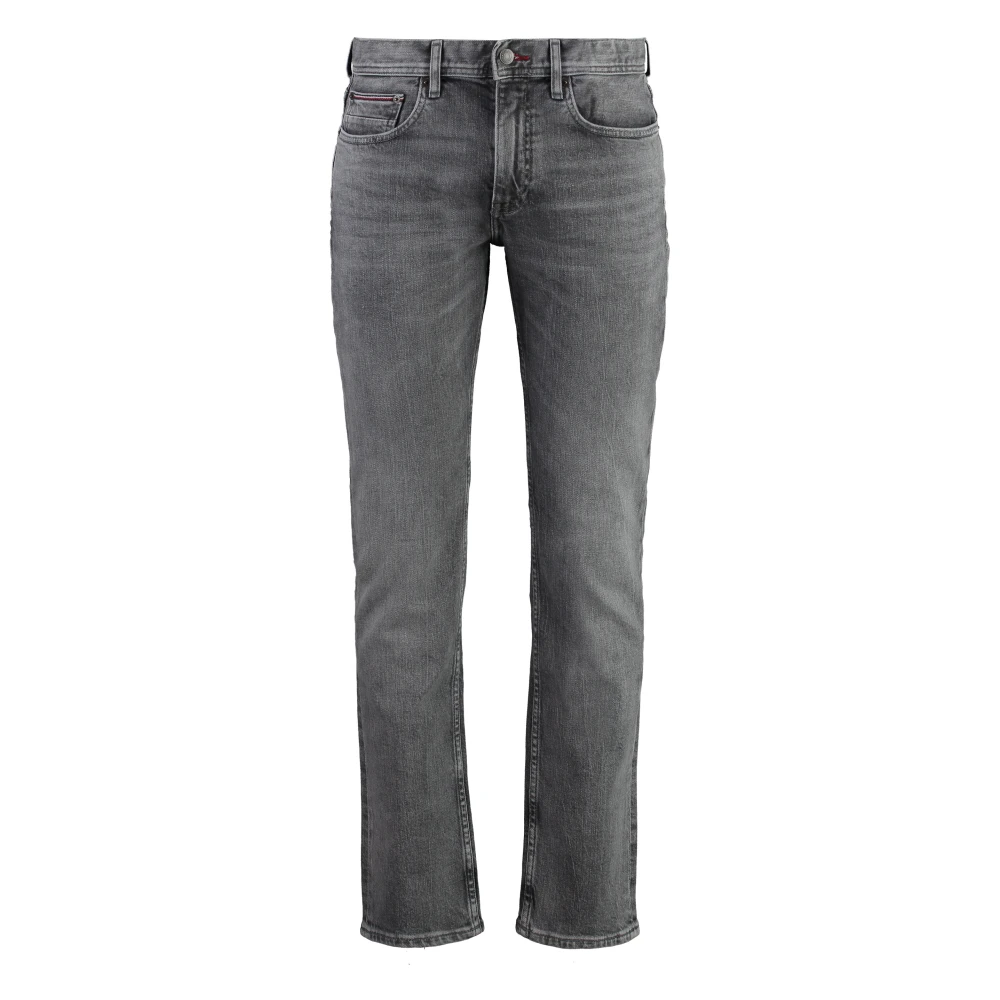 Tommy Hilfiger Slim-fit straight-leg jeans met metalen details Gray Heren