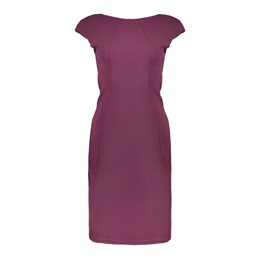 PATRIZIA PEPE Klassieke Paarse Boothals Jurk Logo Purple Dames