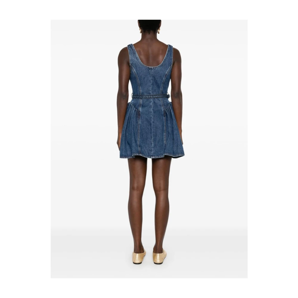 Self Portrait Uitlopende Mini-jurk van Denim Blue Dames