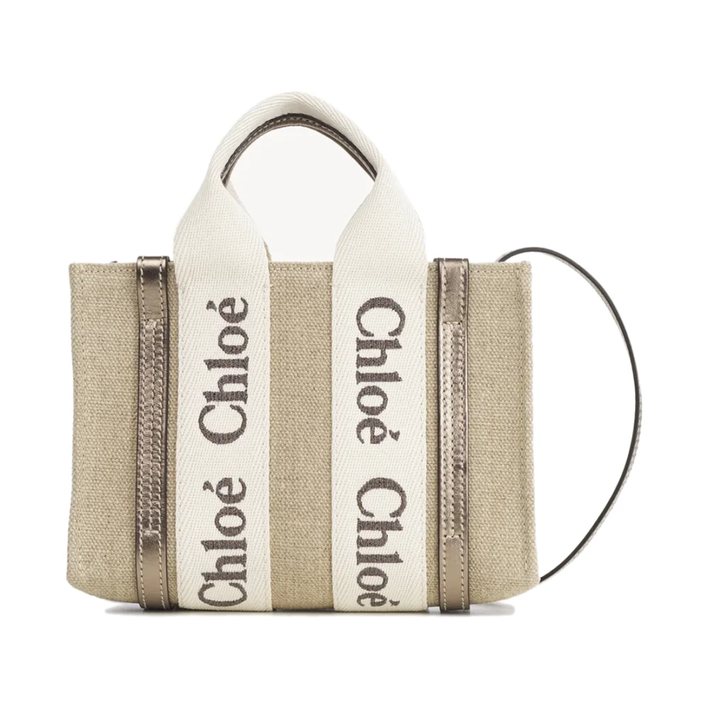 Chloé Women's Gray Handbags, One Size, Grey Leather Bag With Signature Strips