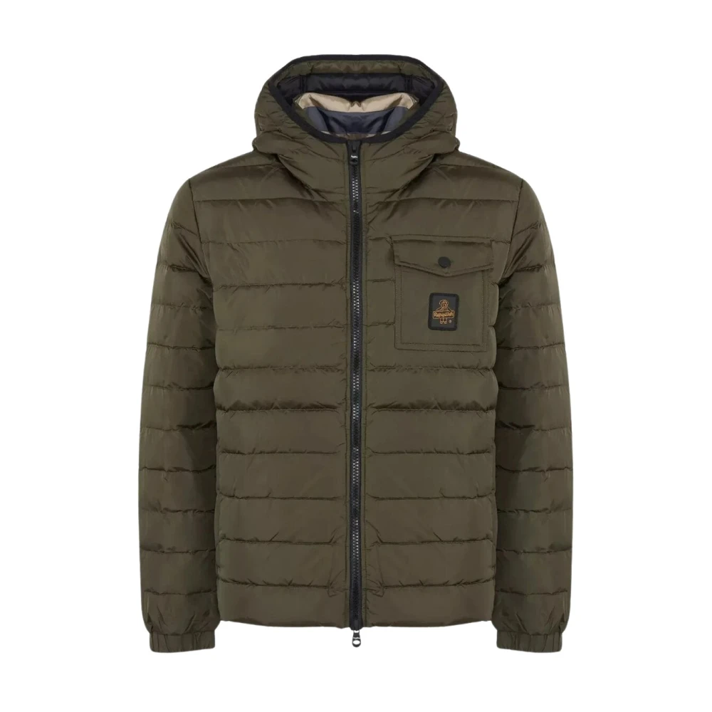 Refrigiwear Uomo Verde Nylon Hooded Bomber Jacket