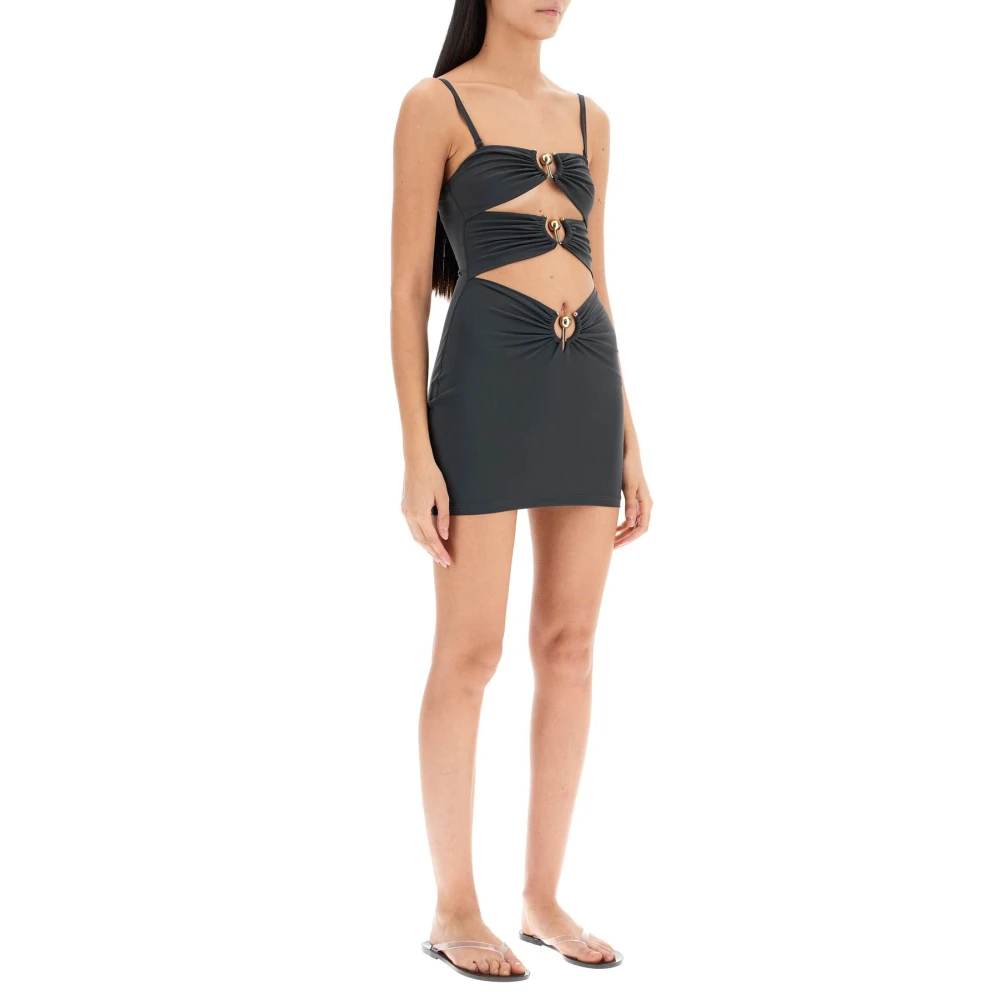 Christopher Esber Doorgeprikt Orbit Mini Jurk Gray Dames