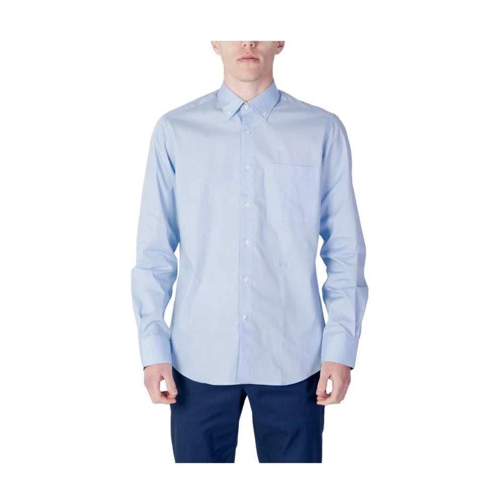 Alviero Martini 1a Classe Blauw Katoenen Overhemd Lente Zomer Collectie Blue Heren