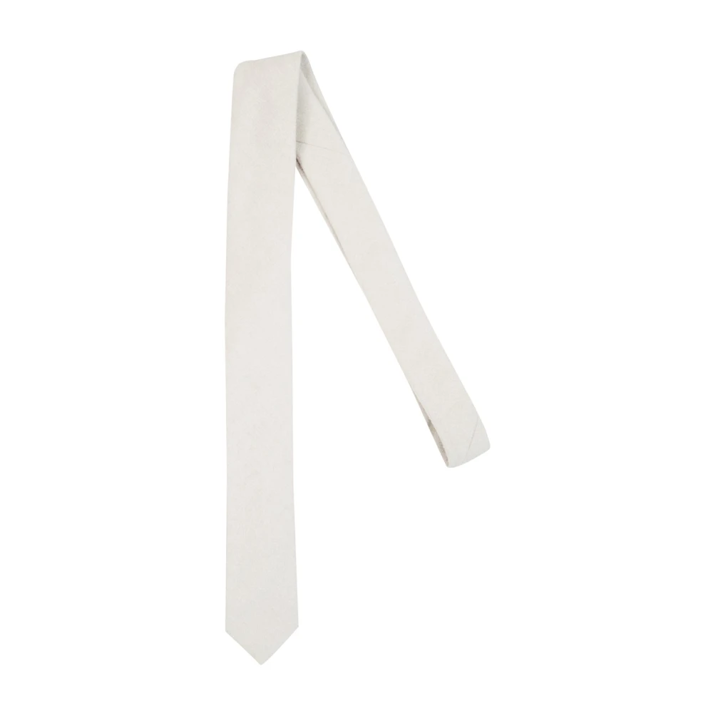 Eleventy Men's Beige One Size, Silk Cashmere Tie Handmade Exclusive Colors