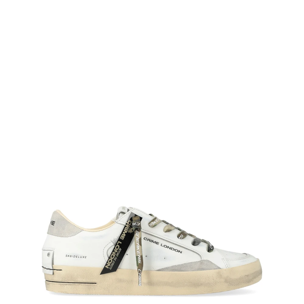 Crime London White Sneakers, Male, 9 Uk, Sk8 Deluxe Sneaker