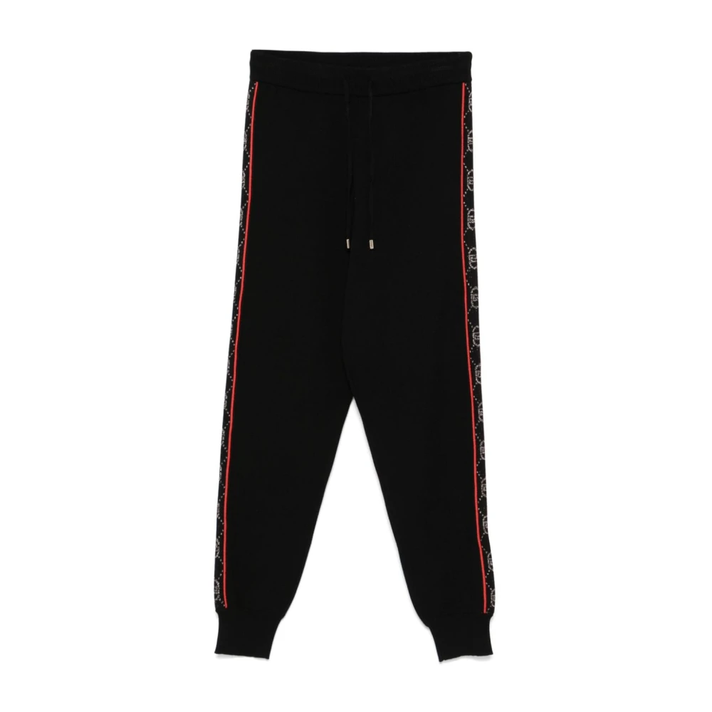 Liu Jo Gestreepte Gebreide Broek met Elastische Tailleband Black Dames