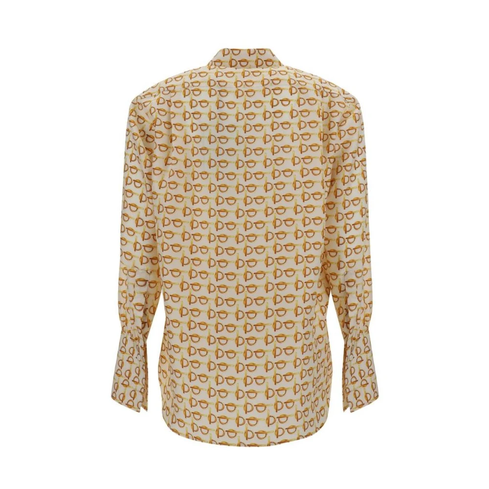 Burberry Zijden Overhemd met Geometrische Print Multicolor Dames