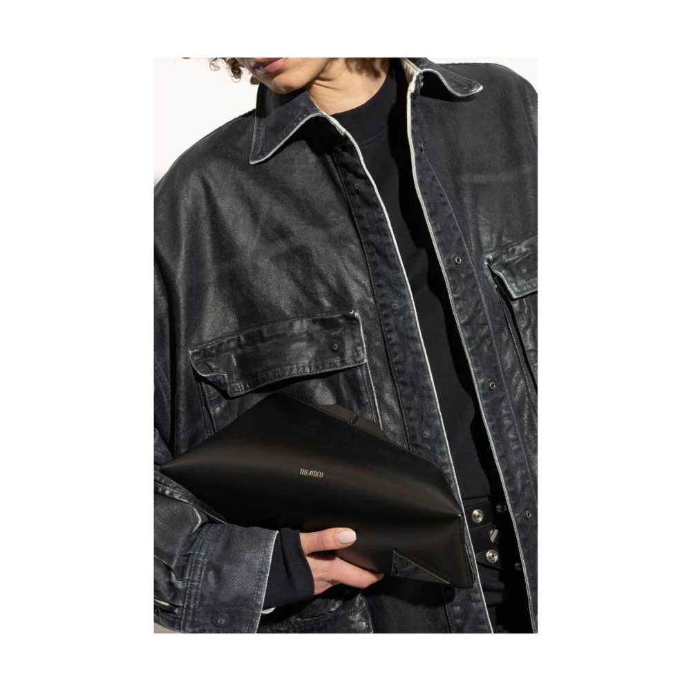 The Attico Zwarte Magnetische Sluiting Asymmetrische Tas Black Dames