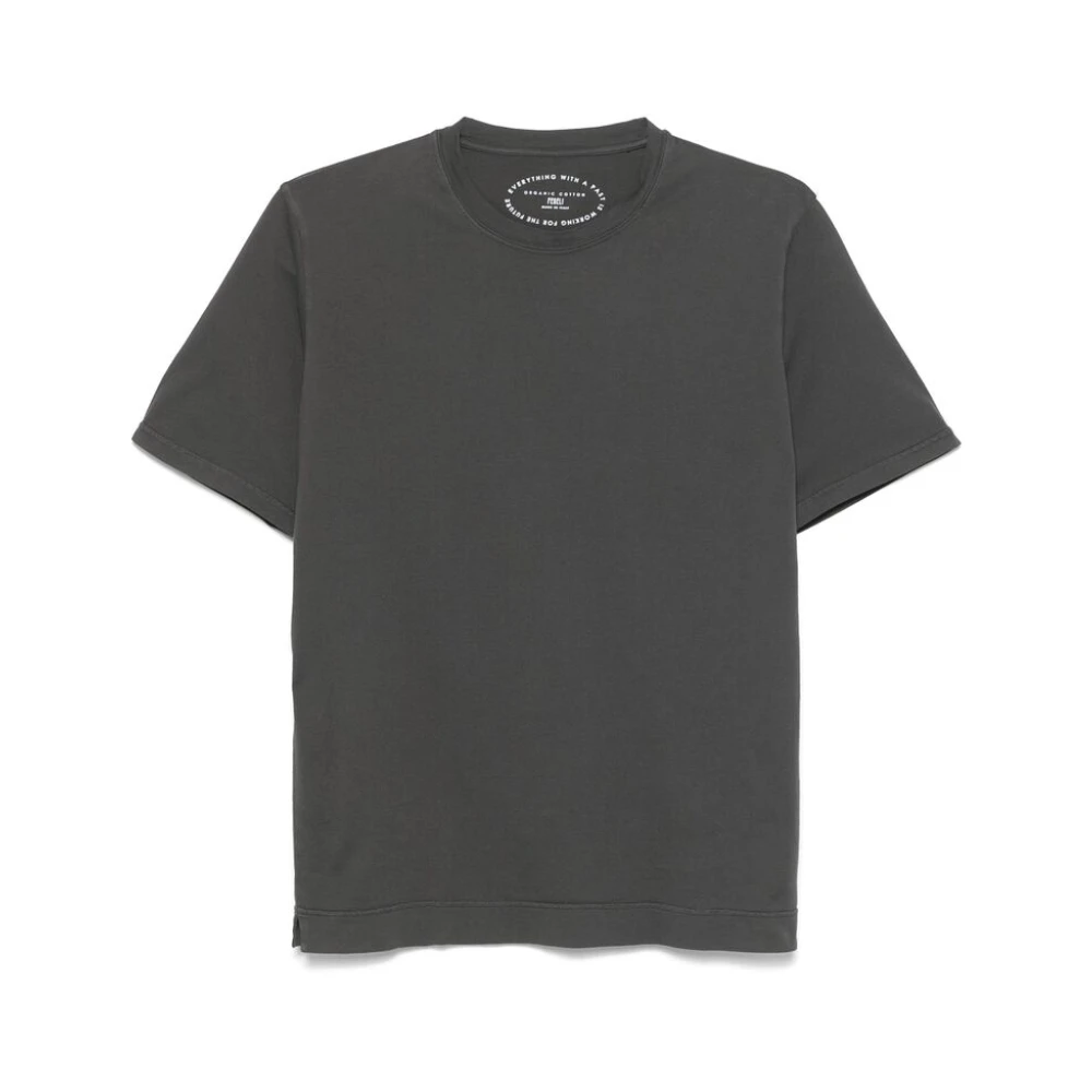 Fedeli Houtskoolgrijze Crew Neck T-shirt Gray Heren