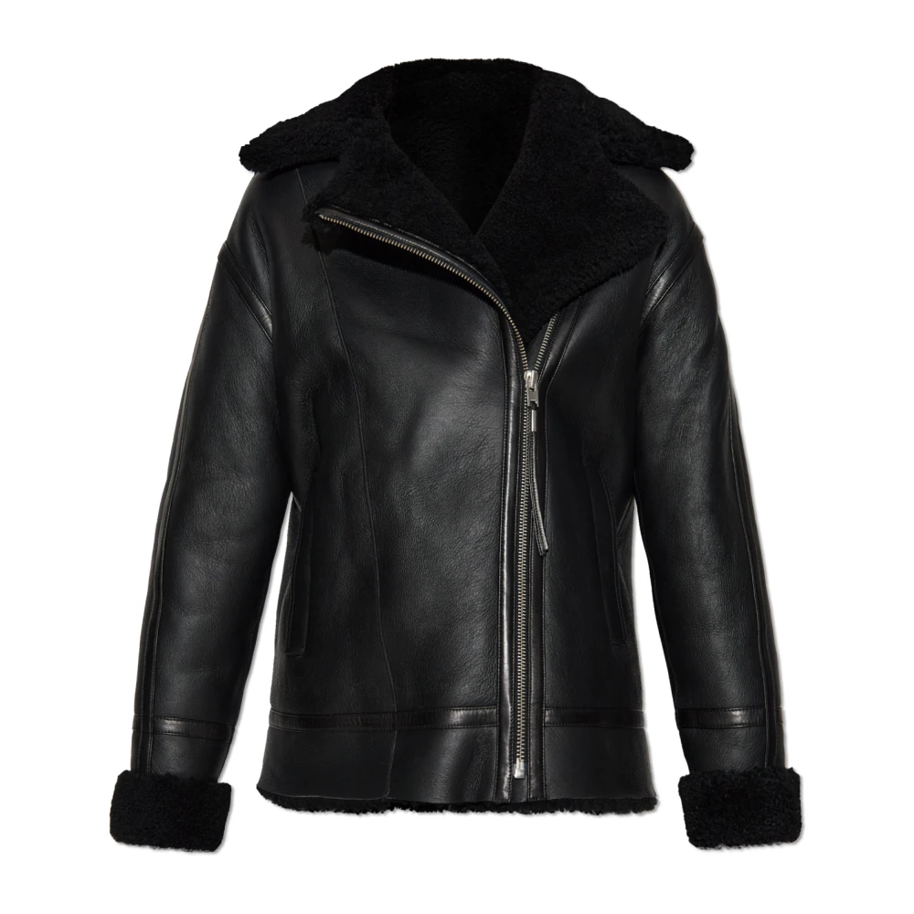 IRO Shearling jas Bernisse Black Dames