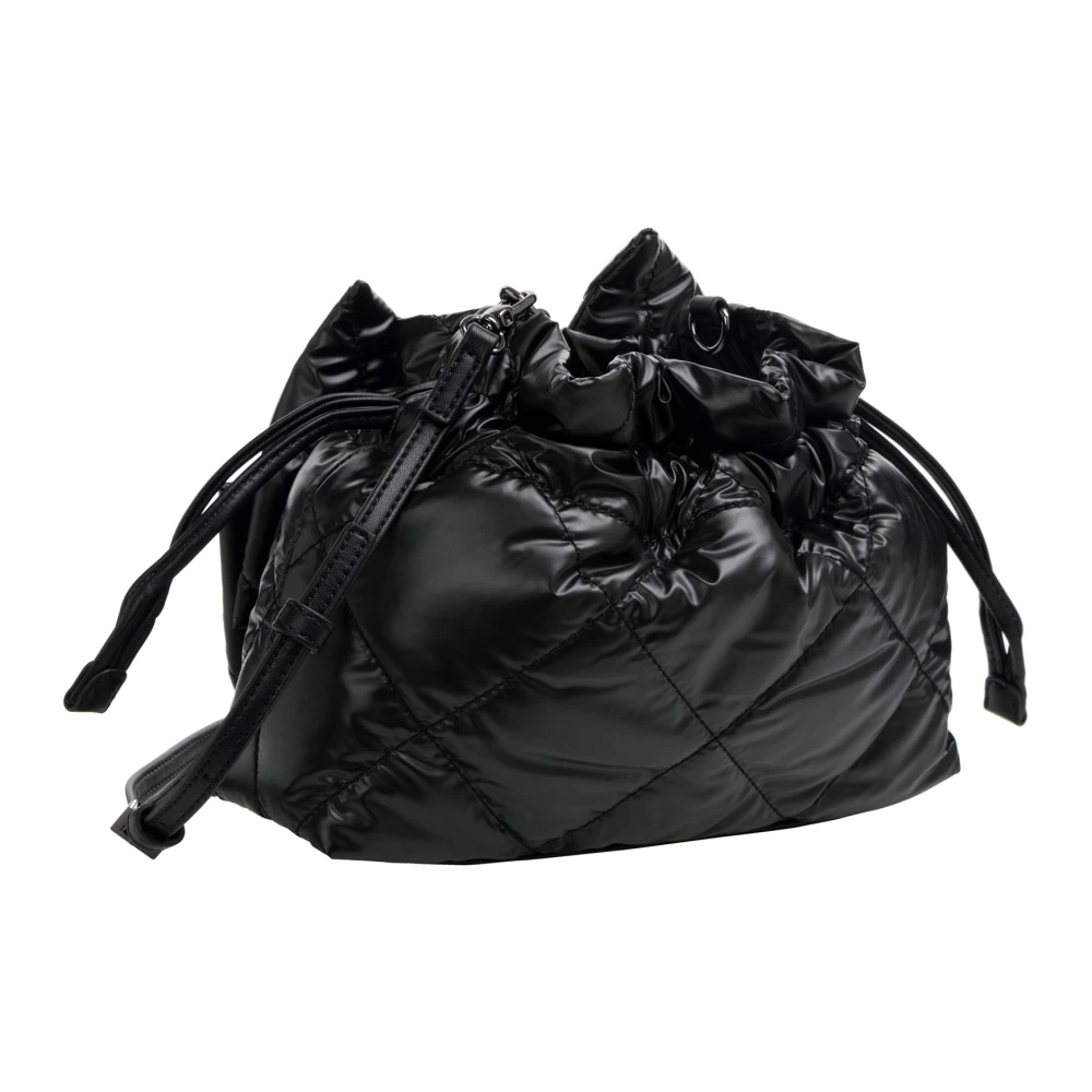 Love Moschino Effen Bucket Bag met Verstelbare Schouderband Black Dames