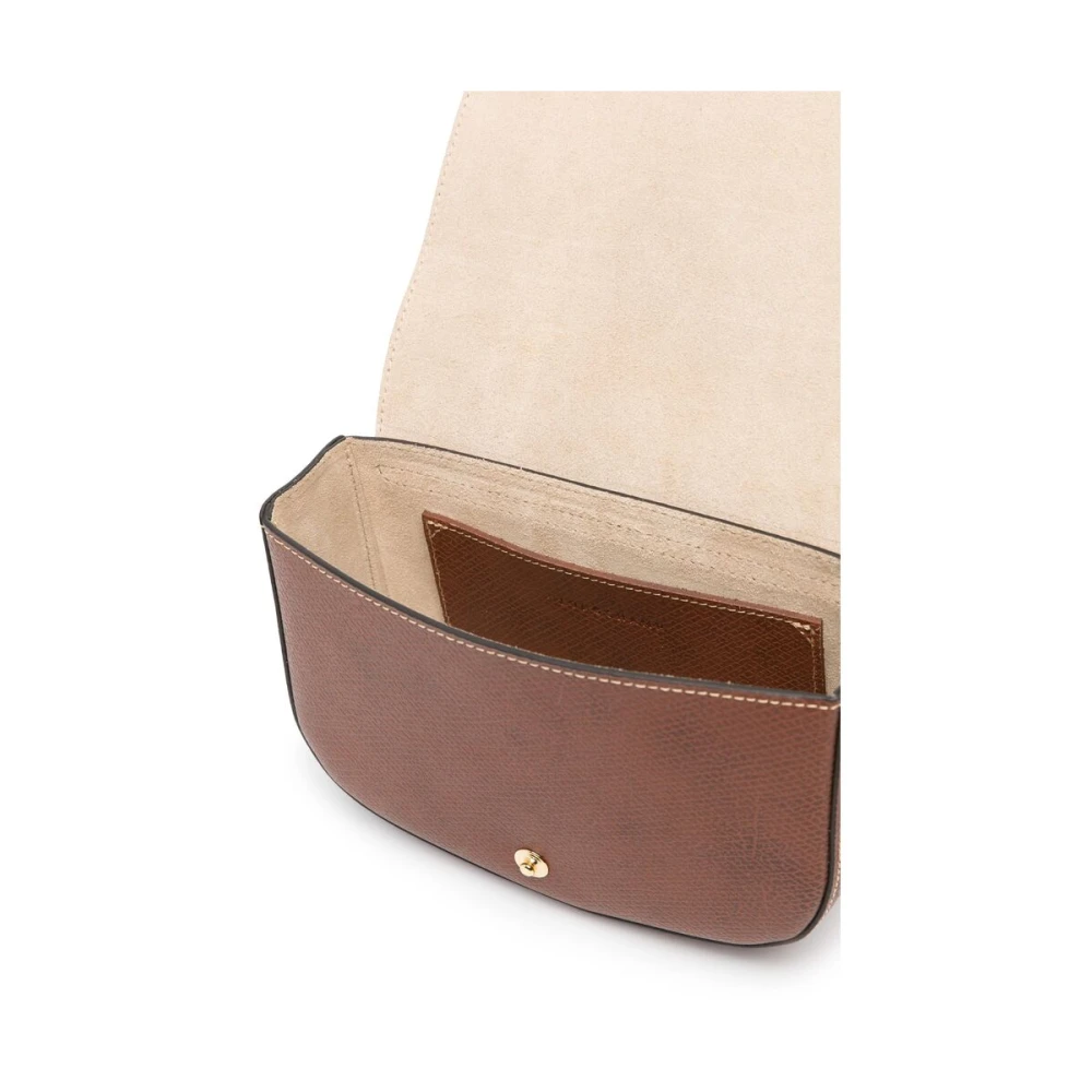 Longchamp Bruine leren slangenprint schoudertas Brown Dames