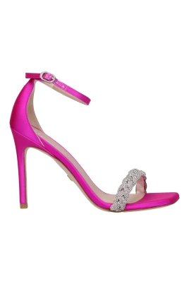 Rosa Satin Stiletto Klack Sandaler
