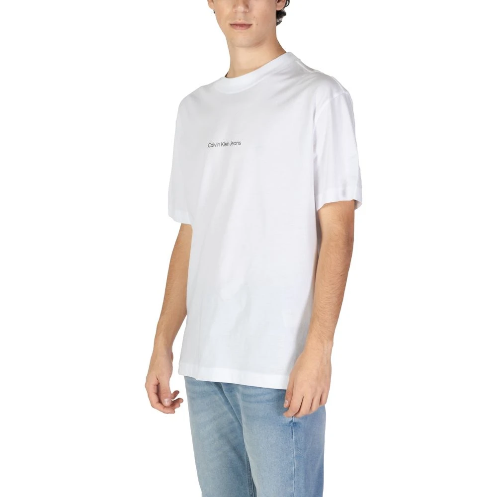 Calvin Klein Jeans Heren Katoenen T-Shirt Herfst Winter Collectie White Heren