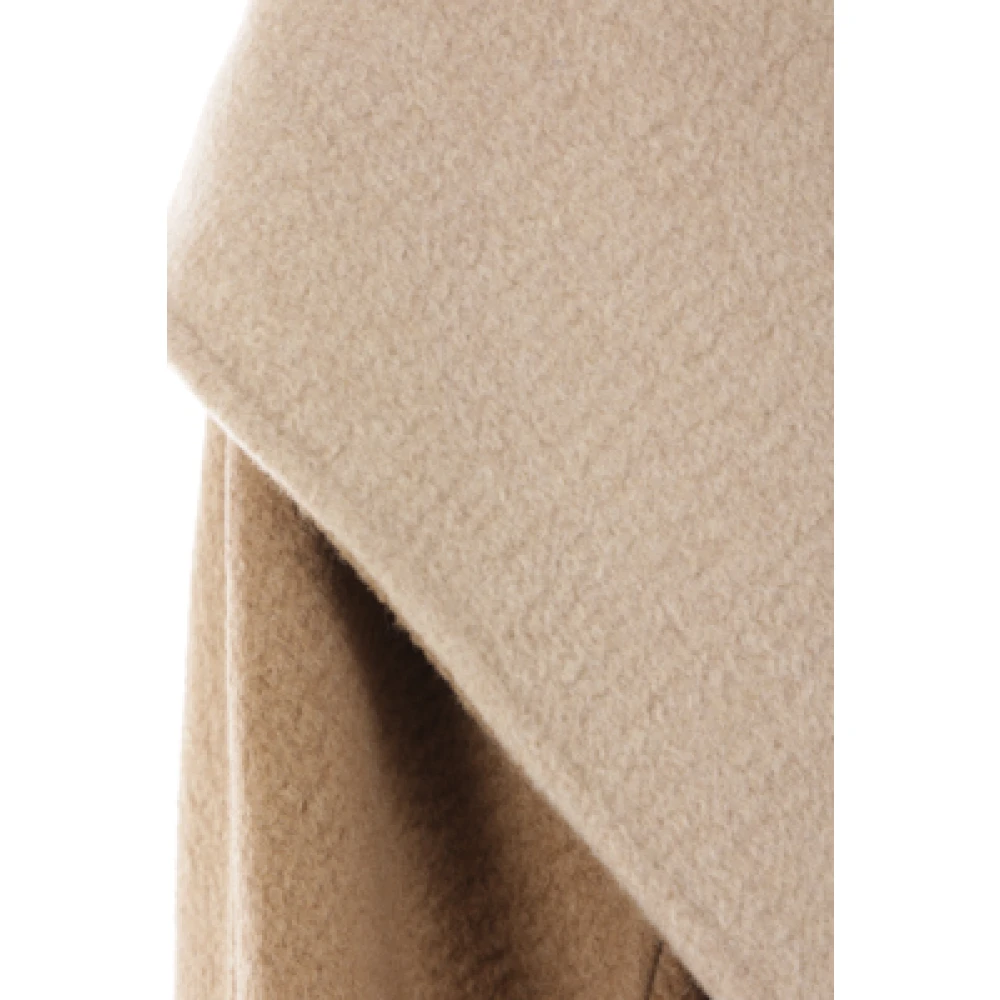 Max Mara Omkeerbare Kameelwollen Jas met Afneembare Riem Brown Dames
