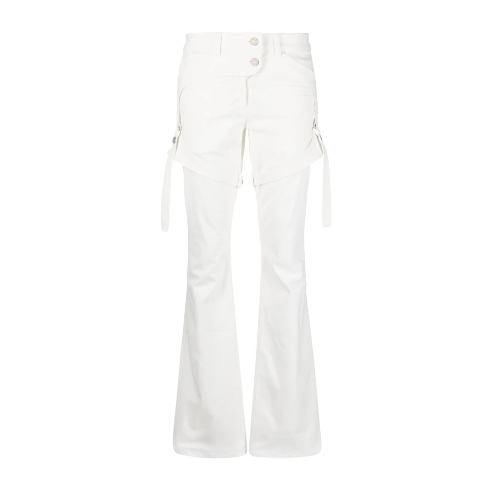 Courrèges Vita Garter-Strap Bootcut Byxor White, Dam