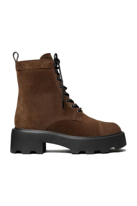 Suede Logo Combat Boots