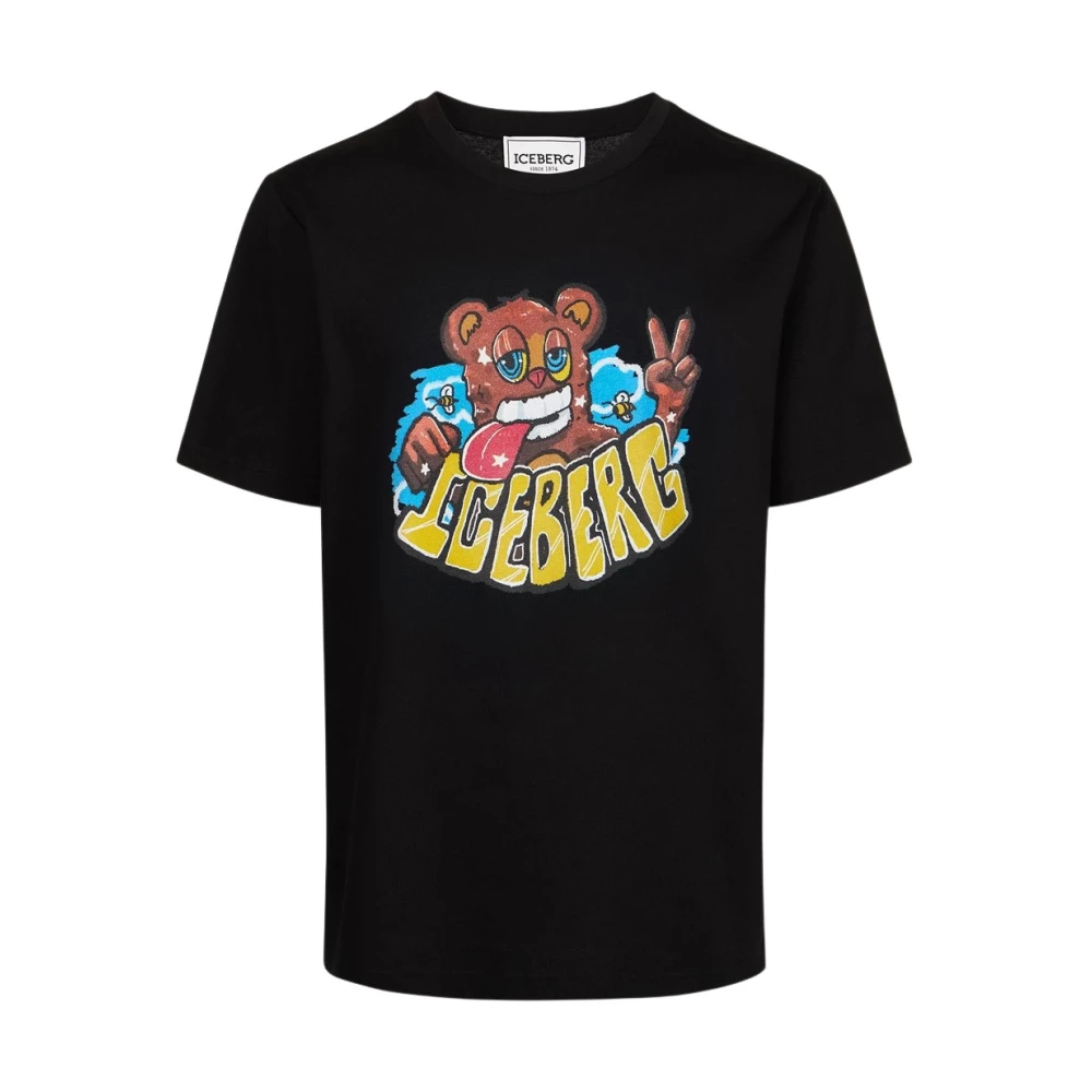 Iceberg T-shirt met beerprint en VXmee-logo Black Heren