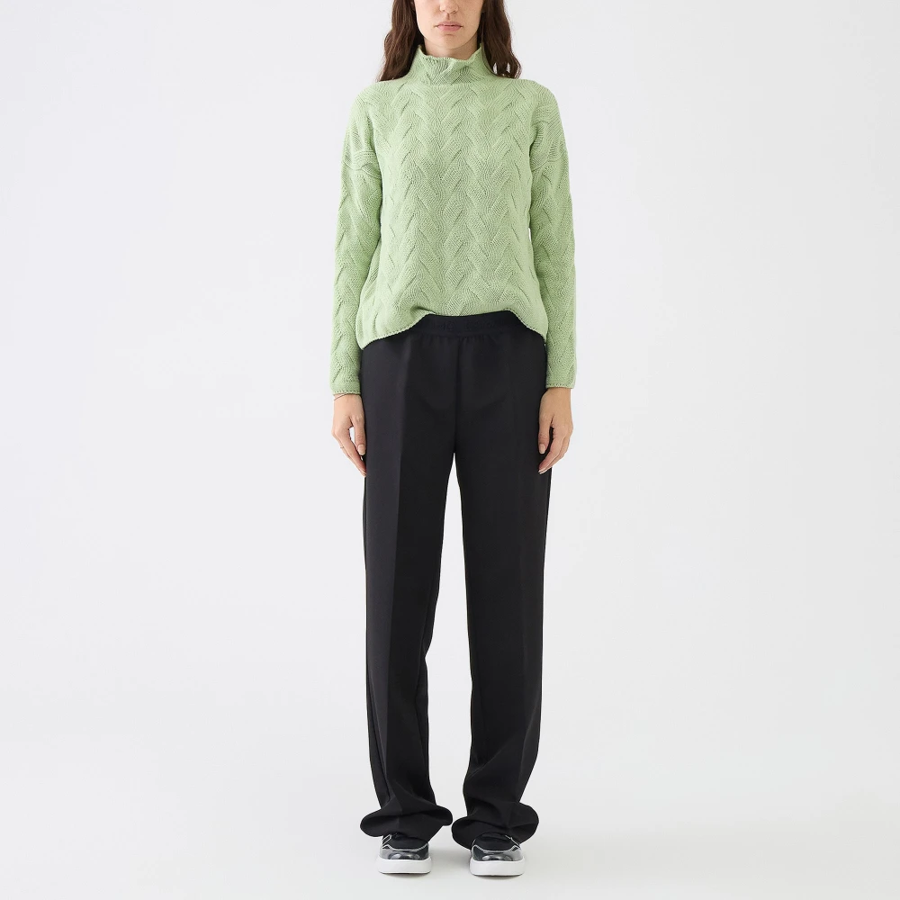 Le Tricot Perugia Kasjmier Zijde Trui Groen Green Dames