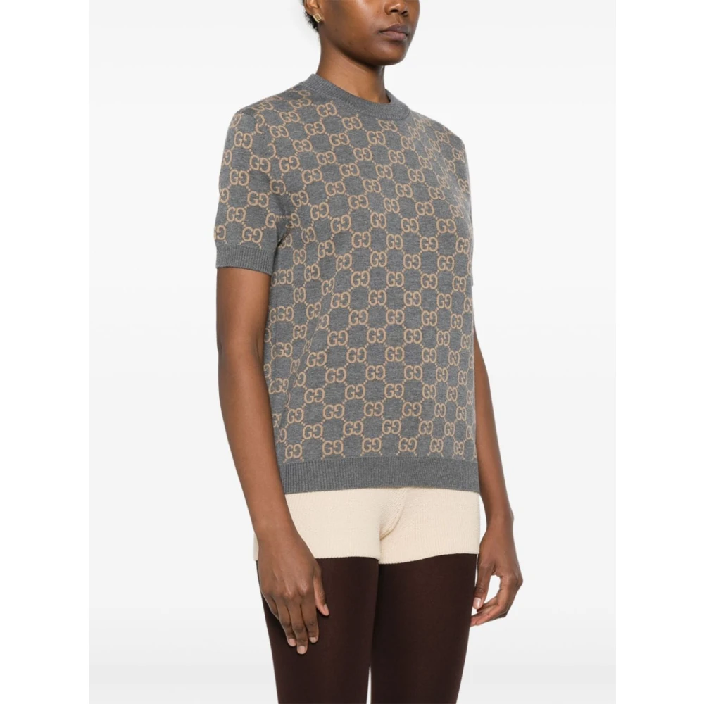 Gucci Omkeerbare Wollen Gebreide Trui Gray Dames