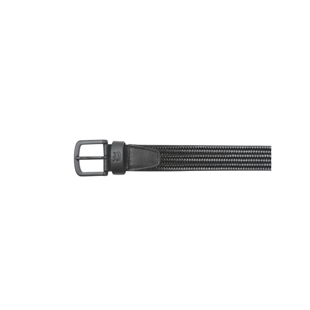Dondup Zwarte leren riem met D-logo Black Heren