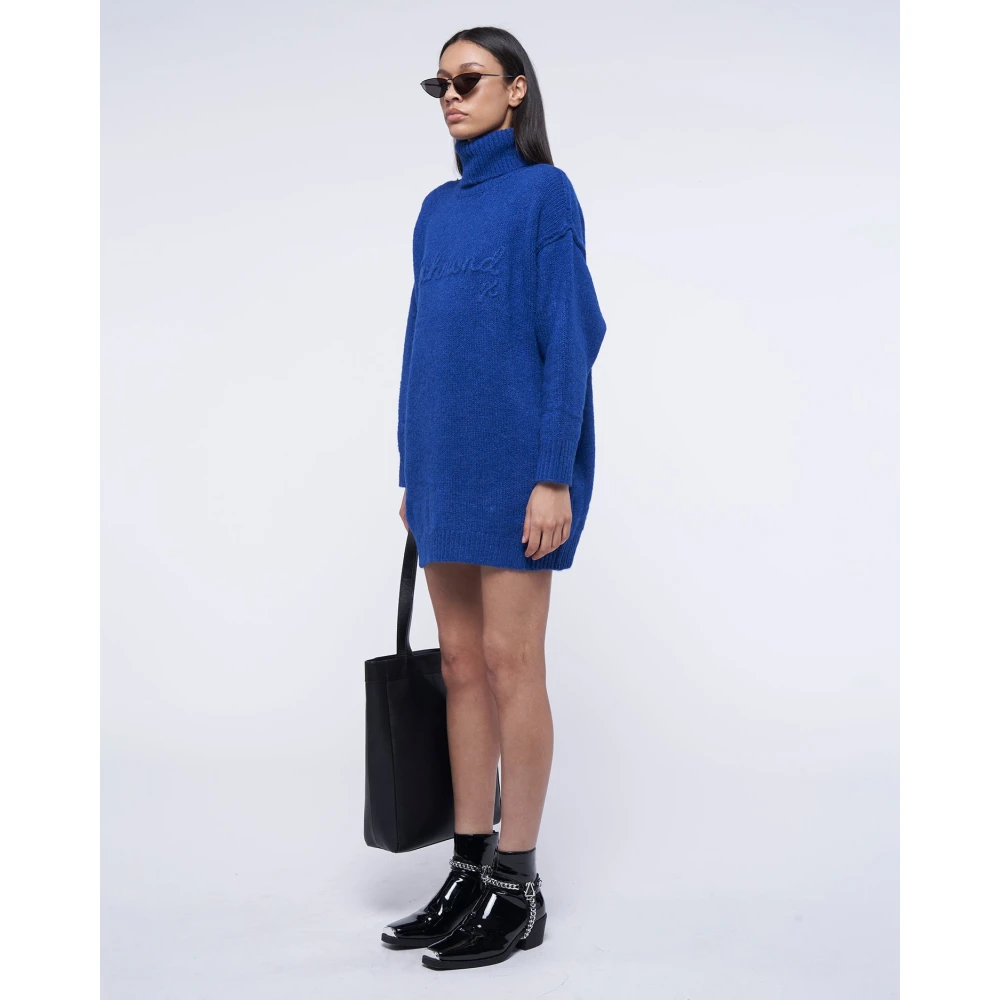 John Richmond Maxipull met hoge hals en logo Blue Dames
