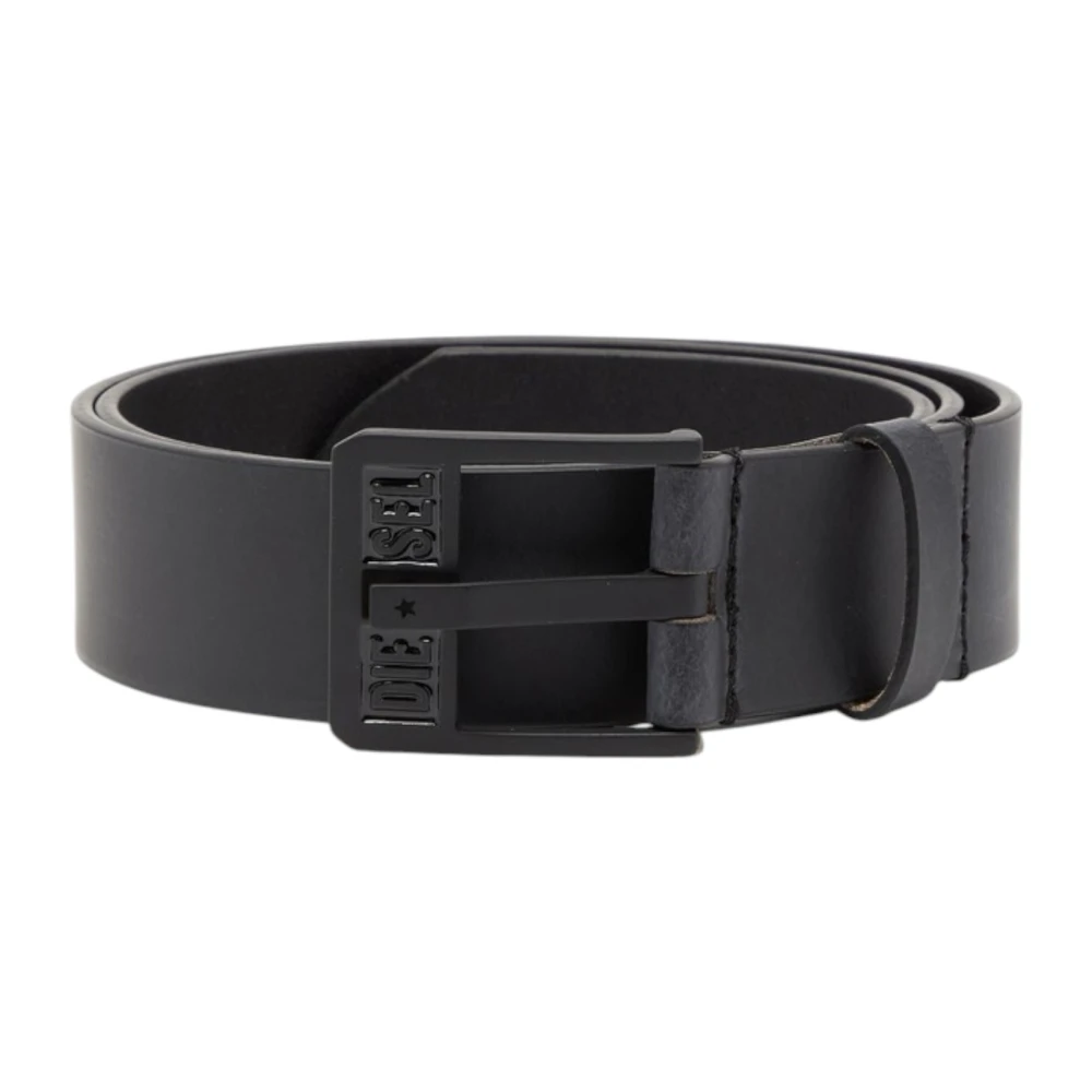 Diesel Men's Black Belts, 85 Cm, Leather Belt X10592p1913