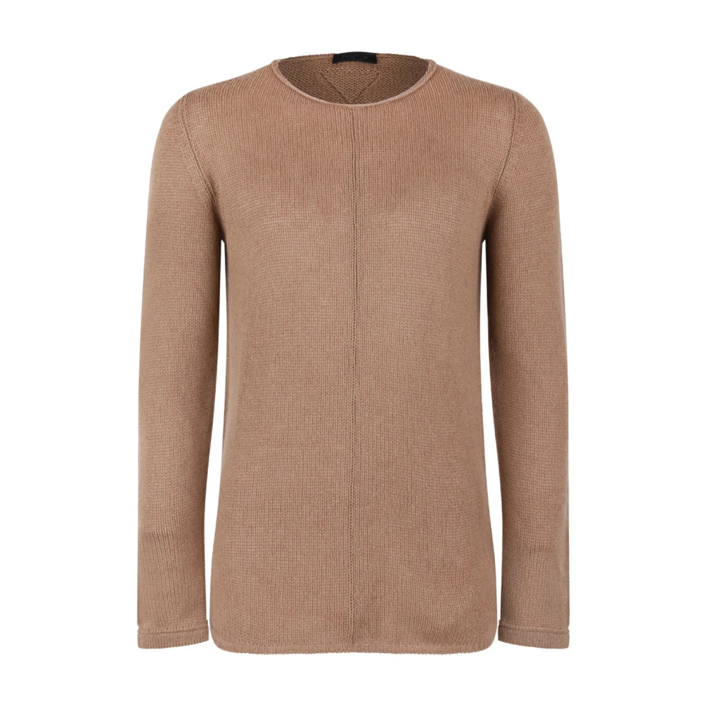 Prada Cashmere Knitwear, Male, Xl, Cashmere Crew-Neck Jumper Brown