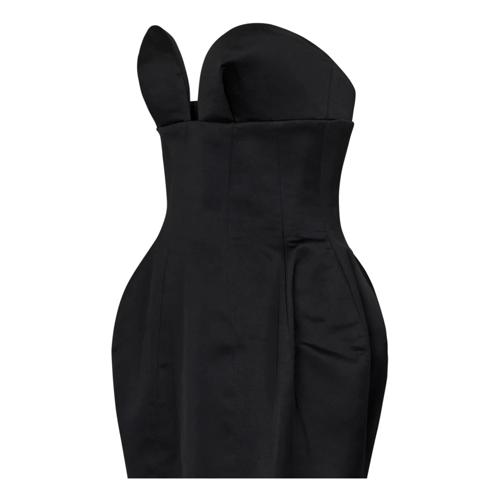 Monot Zwarte Korsetjurk Elegante Achtersplit Black Dames