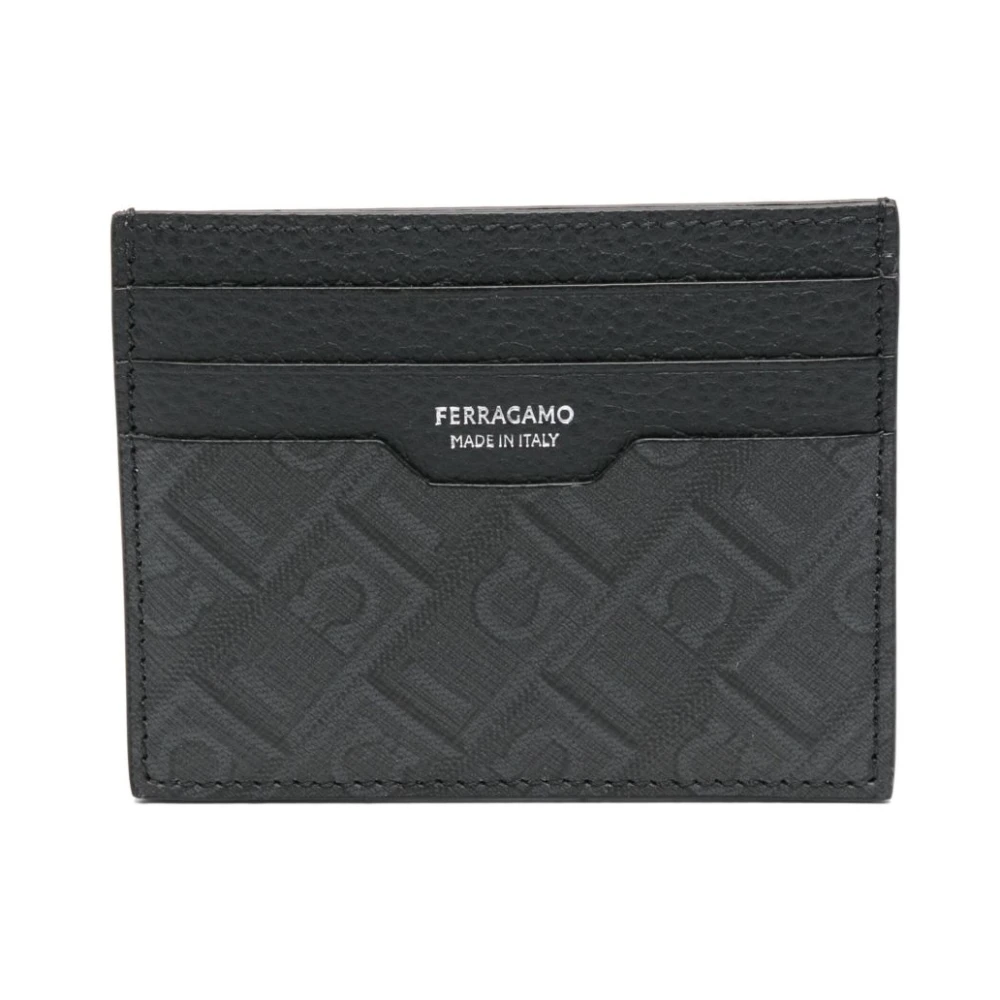 Salvatore Ferragamo Zwarte portemonnee met kaartsleuven Black Heren