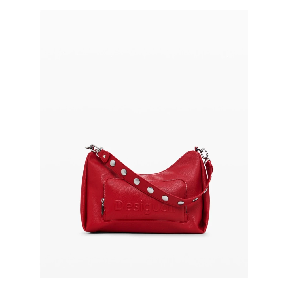 Desigual Rode Schoudertas Rits Sluiting Red Dames