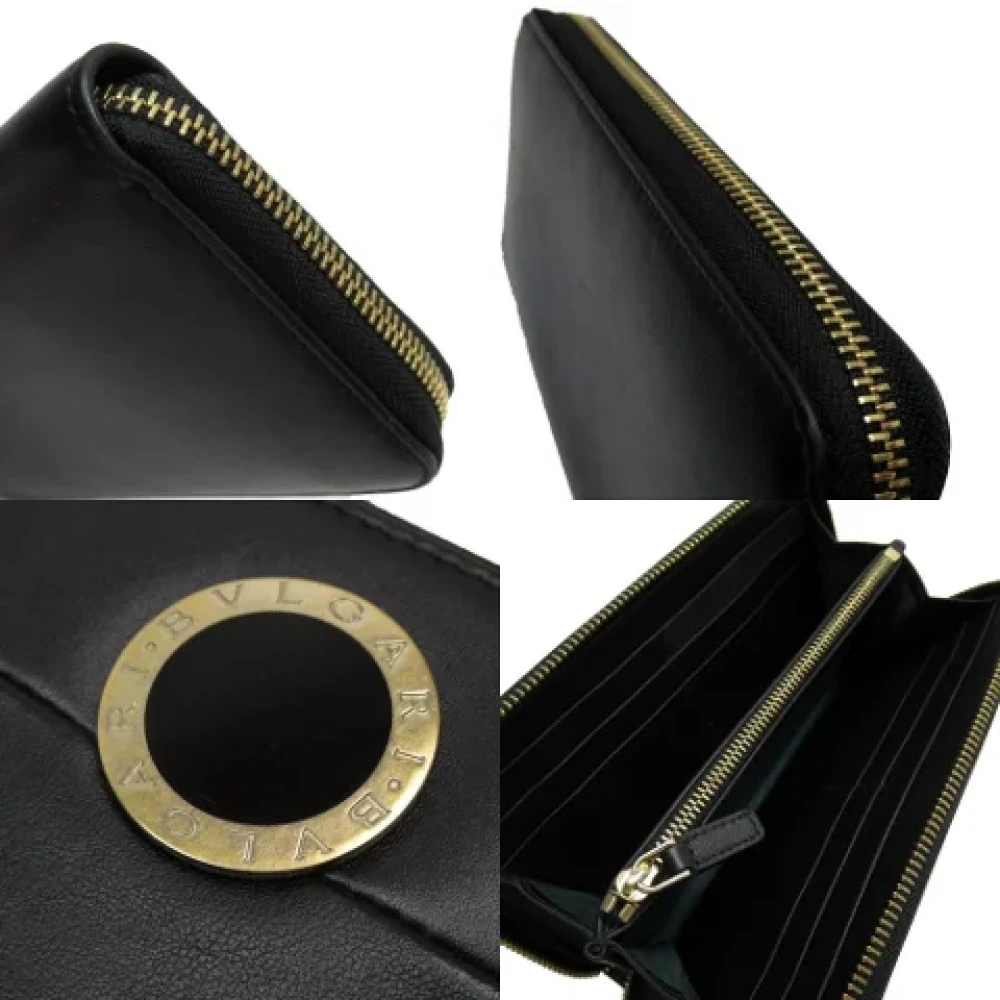 Bvlgari Vintage Pre-owned Leather wallets Black Dames