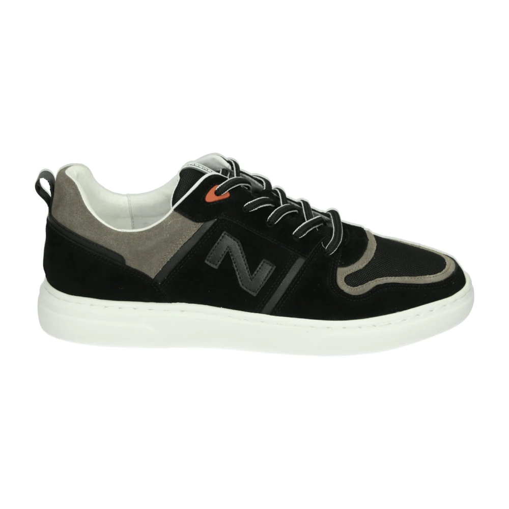 Nathan-Baume Casual zwarte leren en stoffen schoenen Heren Schoenen