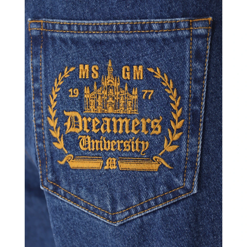 Msgm Klassieke Heren Jeans Blauw Rechte Pasvorm Blue Heren