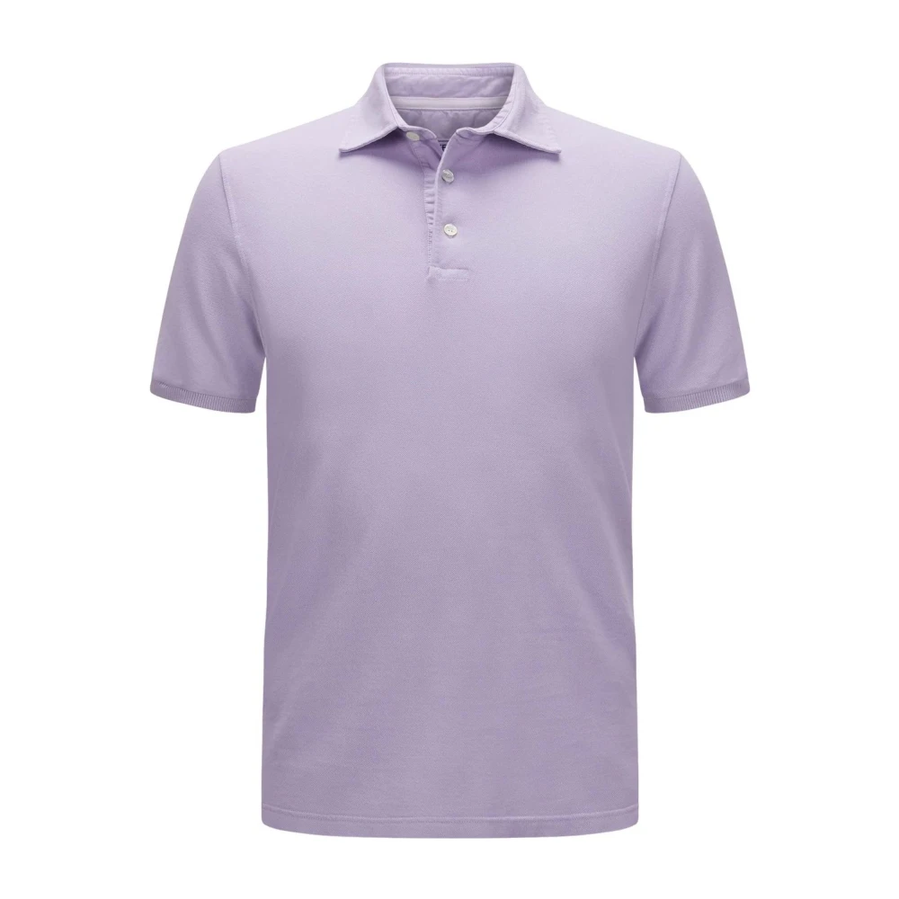 Fedeli Korte mouw lavendel poloshirt Purple Heren