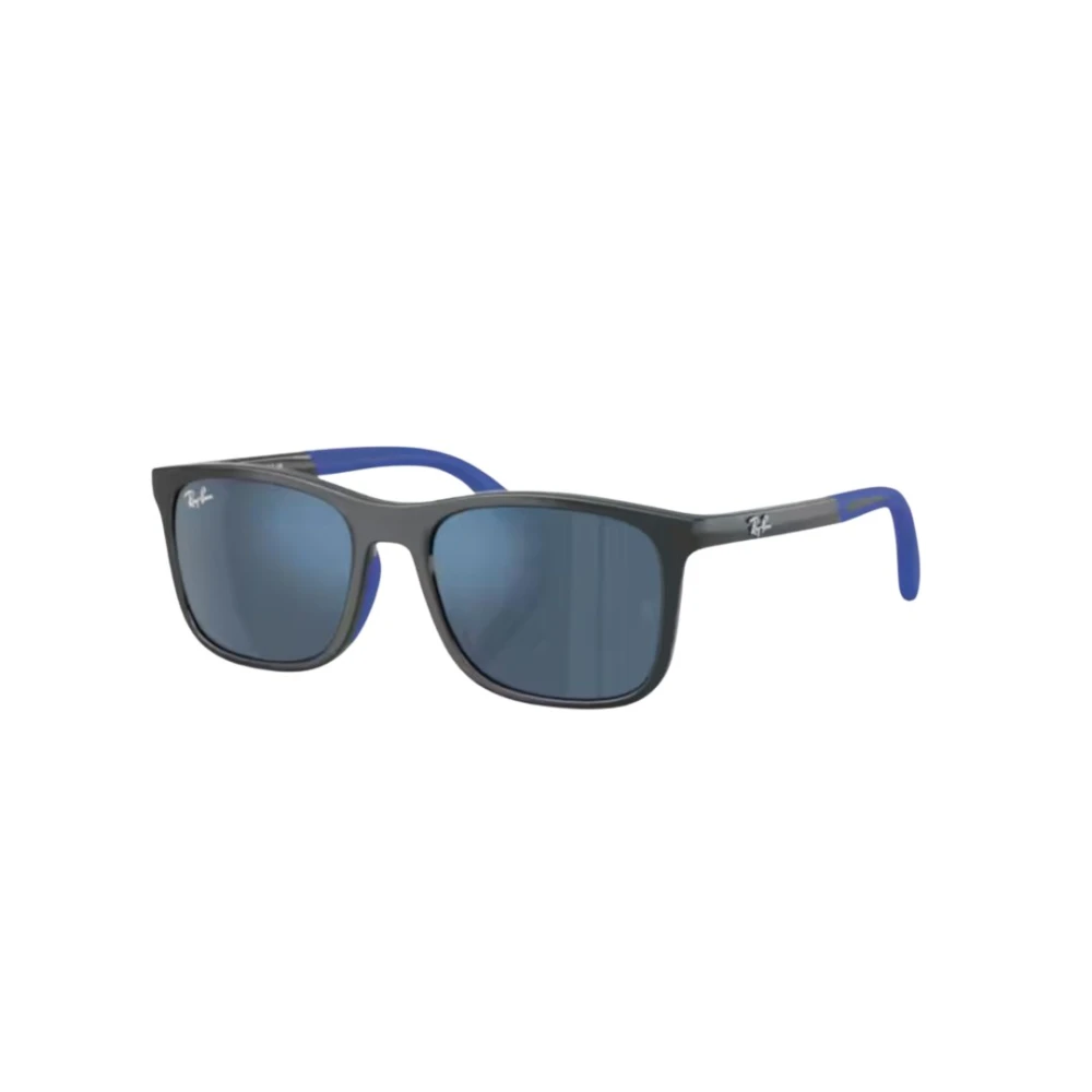 Ray-Ban Sunglasses Rb9084s Kids Bio-Based - Grey On Rubber Blue Frame Blue Lenses 47-16, RJ9084S - Image 4