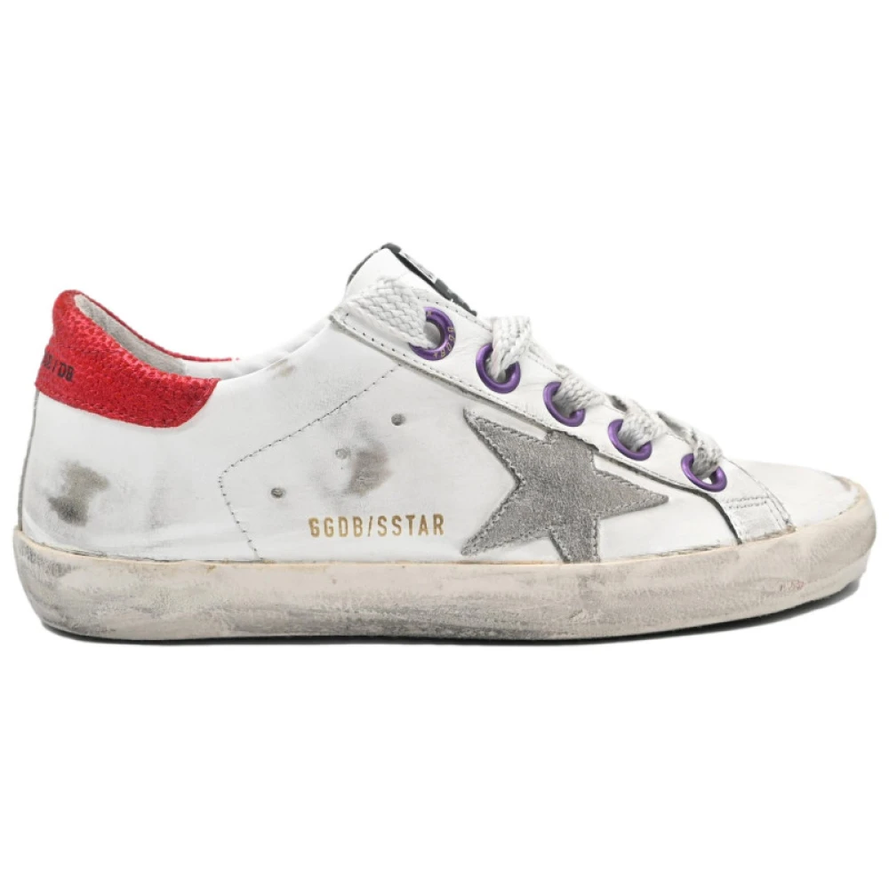 Golden Goose Superstar White Grey Star Red Sneakers White, Dam