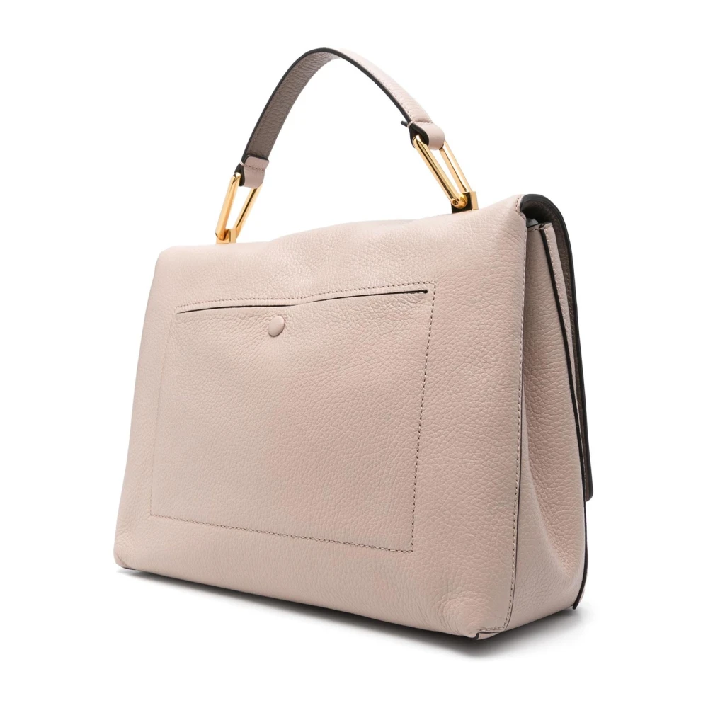 Coccinelle Leren schoudertas met afneembare band Beige Dames